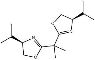 2,2-Bis[(4R)-4-isopropyl-2-oxazolin-2-yl]propane 구조식 이미지