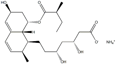 Ammonium (3R,5R)-3,5-dihydroxy-7-[(1S,2S,6S,8S,8aR)-6-hydroxy-2-methyl-8-[[(2S)-2-methylbutanoyl]oxy]-1,2,6,7,8,8a-hexahydronaphtalen-1-yl]heptanoate Structure