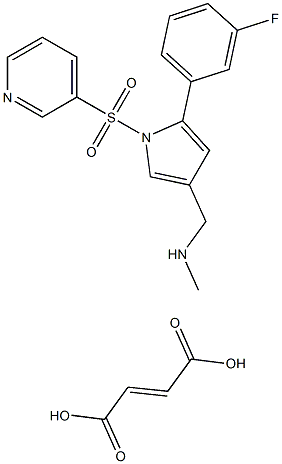 1-(5-(3-fluorophenyl)-1-(pyridin-3-ylsulfonyl)-1H-pyrrol-3-yl)-N- methylmethanamine fumarate 구조식 이미지