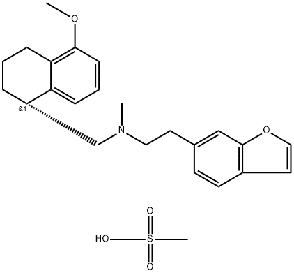 N-Methyl-N-[[(1R)-1,2,3,4-tetrahydro-5-methoxy-1-naphthalenyl]methyl]-6-benzofuranethanamine mesylate 구조식 이미지