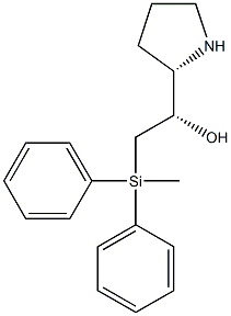 (S)-2-(methyldiphenylsilyl)-1-((S)-pyrrolidin-2-yl)ethanol Structure