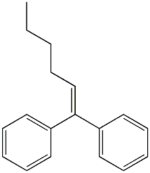 1,1-diphenyl-1-hexene 구조식 이미지