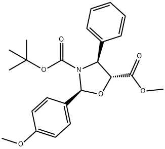 Methyl (2S,4S,5R)-3-Boc-2-(4-methoxyphenyl)-4-phenyloxazolidine-5-carboxylate Structure