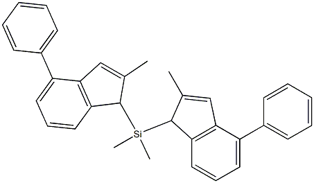 1H-Indene, 1,1'-(dimethylsilylene)bis[2-methyl-4-phenyl- Structure