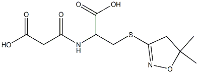 Propanoicacid,3-[1-carboxy-2-(5,5-dimethyl-4,5-dihydroisoxazol-3-ylthio)ethylamino]-3-oxo- Structure