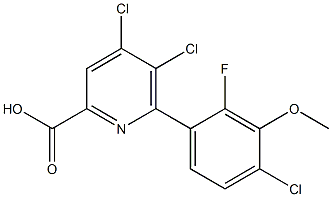 2-Pyridinecarboxylicacid,4,5-dichloro-6-(4-chloro-2-fluoro-3-methoxyphenyl)- Structure