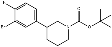 TERT-BUTYL 3-(3-BROMO-4-FLUOROPHENYL)PIPERIDINE-1-CARBOXYLATE Structure