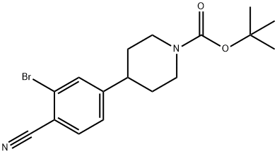 5-(N-Boc-Piperidin-4-yl)-2-cyano-1-bromobenzene Structure