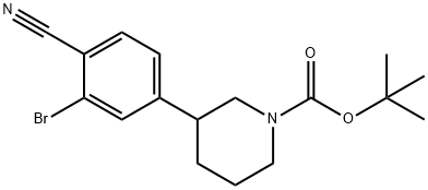TERT-BUTYL 3-(3-BROMO-4-CYANOPHENYL)PIPERIDINE-1-CARBOXYLATE Structure