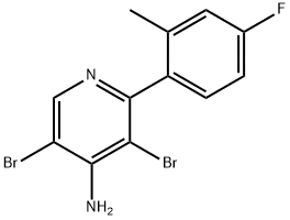 4-Amino-3,5-dibromo-2-(2-methyl-4-fluorophenyl)pyridine Structure