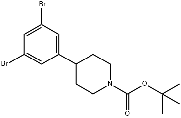 1,3-Dibromo-5-(N-Boc-piperidin-4-yl)benzene 구조식 이미지