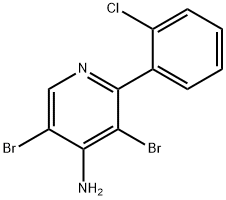 4-Amino-3,5-dibromo-2-(2-chlorophenyl)pyridine 구조식 이미지