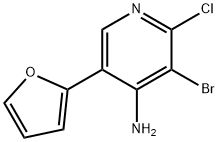 4-Amino-2-chloro-3-bromo-5-(2-furyl)pyridine Structure