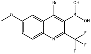 [4-bromo-6-methoxy-2-(trifluoromethyl)quinolin-3-yl]boronic acid 구조식 이미지