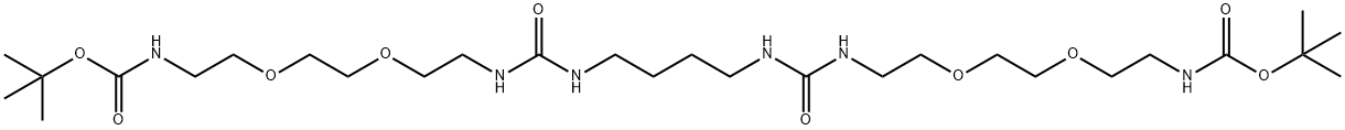 tert-butyl 10,17-dioxo-3,6,21,24-tetraoxa-9,11,16,18-tetraazahexacosane-1,26-diyldicarbamate 구조식 이미지