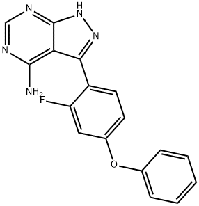 1H-Pyrazolo[3,4-d]pyrimidin-4-amine, 3-(2-fluoro-4-phenoxyphenyl)- 구조식 이미지