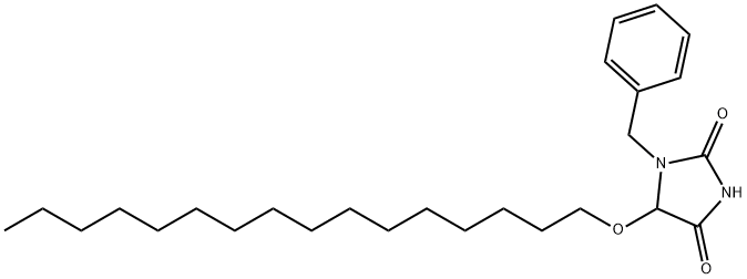 1-benzyl-5-(hexadecyloxy)-2,4-imidazolidinedione Structure