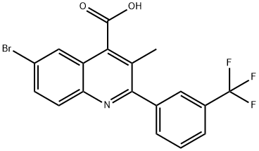 4-Quinolinecarboxylic acid, 6-bromo-3-methyl-2-[3-(trifluoromethyl)phenyl]- 구조식 이미지