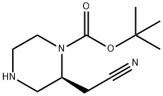 tert-butyl (S)-2-(cyanomethyl)piperazine-1-carboxylate 구조식 이미지