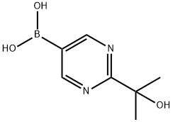 (2-(2-hydroxypropan-2-yl)pyrimidin-5-yl)boronic acid Structure