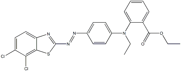 ethyl 2-((4-(6,7-dichlorobenzothiazol-2-ylazo)phenyl)ethylamino)benzoate Structure