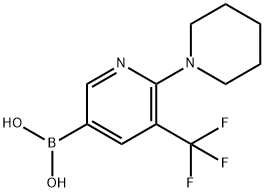 (6-(piperidin-1-yl)-5-(trifluoromethyl)pyridin-3-yl)boronic acid Structure