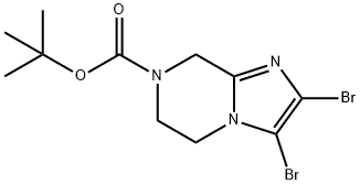 2,3-Dibromo-5,6-dihydro-8H-imidazo[1,2-a]pyrazine-7-carboxylic acid tert-butyl ester Structure