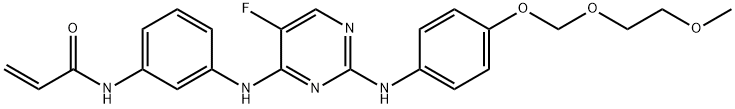 N-[3-[[5-Fluoro-2-[[4-[(2-methoxyethoxy)methoxy]phenyl]amino]-4-pyrimidinyl]amino]phenyl]-2-propenamide 구조식 이미지