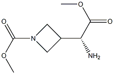 3-Azetidineacetic acid, alpha-amino-1-(methoxycarbonyl)-, methyl ester, (alphaR)- Structure