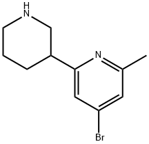 4-Bromo-2-methyl-6-(piperidin-3-yl)pyridine Structure