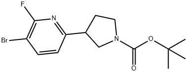 3-Bromo-2-fluoro-6-(N-Boc-pyrrolidin-3-yl)pyridine Structure