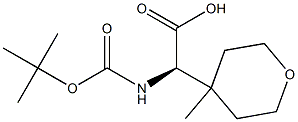 (R)-2-((tert-butoxycarbonyl)amino)-2-(4-methyltetrahydro-2H-pyran-4-yl)acetic acid Structure