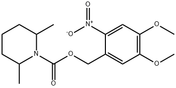 1-Piperidinecarboxylic acid, 2,6-dimethyl-, (4,5-dimethoxy-2-nitrophenyl)methyl ester Structure