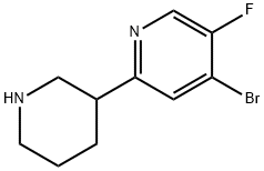 4-Bromo-3-fluoro-6-(piperidin-3-yl)pyridine 구조식 이미지