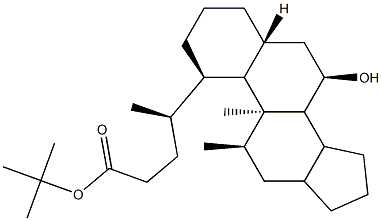 tert-butyl (4R)-4-[(1R,3aS,3bR,5aR,7R,9aS,9bS,11aR)-7-hydroxy-9a,11a-dimethyl-hexadecahydro-1H-cyclopenta[a]phenanthren-1-yl]pentanoate Structure