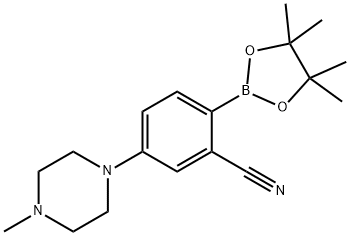 2-Cyano-4-(N-methylpiperazin-1-yl)phenylboronic acid pinacol ester 구조식 이미지