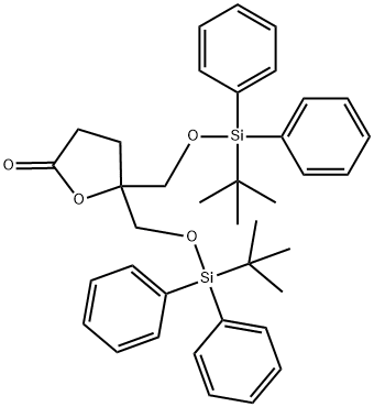 2(3H)-Furanone, 5,5-bis[[[(1,1-dimethylethyl)diphenylsilyl]oxy]methyl]dihydro- 구조식 이미지