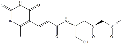 2-Propenamide, N-[(1S)-1-(hydroxymethyl)-2-[[S(R)]-[[[S(R)]-methylsulfinyl]methyl]sulfinyl]ethyl]-3-(1,2,3,4-tetrahydro-6-methyl-2,4-dioxo-5-pyrimidinyl)-, (2E)- (9CI) Structure