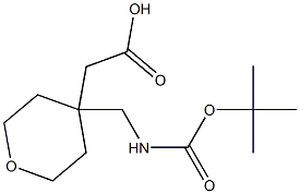 2-(4-(((tert-butoxycarbonyl)amino)methyl)tetrahydro-2H-pyran-4-yl)acetic acid Structure