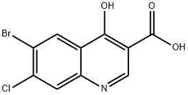 6-bromo-7-chloro-4-hydroxyquinoline-3-carboxylic acid Structure