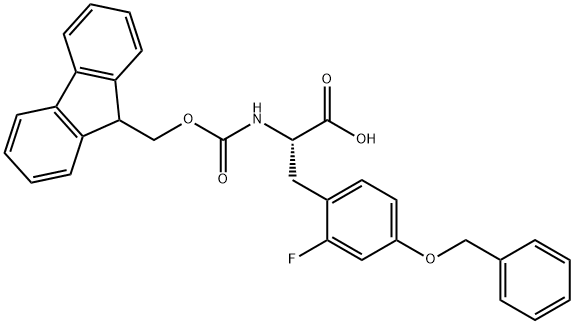 N-[(9H-fluoren-9-ylmethoxy)carbonyl]-2-fluoro-O-(phenylmethyl)-L-tyrosine Structure