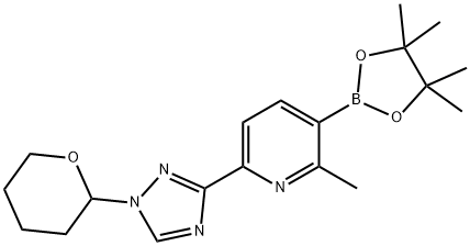 2-methyl-6-(1-(tetrahydro-2H-pyran-2-yl)-1H-1,2,4-triazol-3-yl)-3-(4,4,5,5-tetramethyl-1,3,2-dioxaborolan-2-yl)pyridine Structure