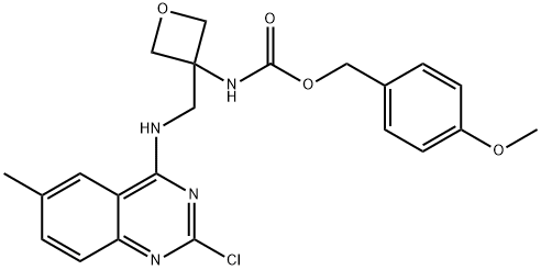 4-methoxybenzyl (3-(((2-chloro-6-methylquinazolin-4-yl)amino)methyl)oxetan-3-yl)carbamate Structure