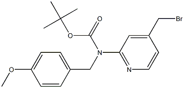 (4-Bromomethyl-pyridin-2-yl)-(4-methoxy-benzyl)-carbamic acid tert-butyl ester 구조식 이미지