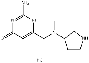 2-amino-6-{[methyl(pyrrolidin-3-yl)amino]methyl}-3,4-dihydropyrimidin-4-one hydrochloride 구조식 이미지