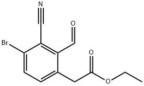 Ethyl 4-bromo-3-cyano-2-formylphenylacetate Structure