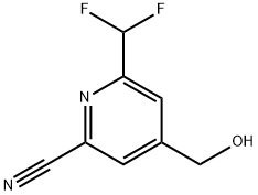 2-Pyridinecarbonitrile, 6-(difluoromethyl)-4-(hydroxymethyl)- Structure