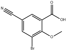 3-Bromo-5-cyano-2-methoxybenzoic acid 구조식 이미지