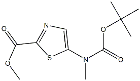2-Thiazolecarboxylic acid, 5-[[(1,1-dimethylethoxy)carbonyl]methylamino]-, methyl ester Structure