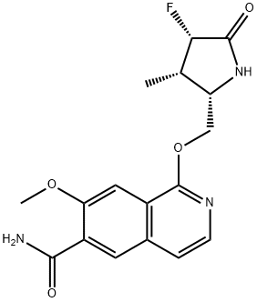 6-Isoquinolinecarboxamide, 1-[[(2S,3S,4S)-4-fluoro-3-methyl-5-oxo-2-pyrrolidinyl]methoxy]-7-methoxy- 구조식 이미지